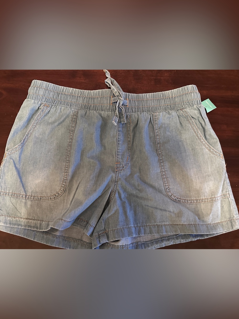Maurices Light Blue Denim Drawstring Shorts